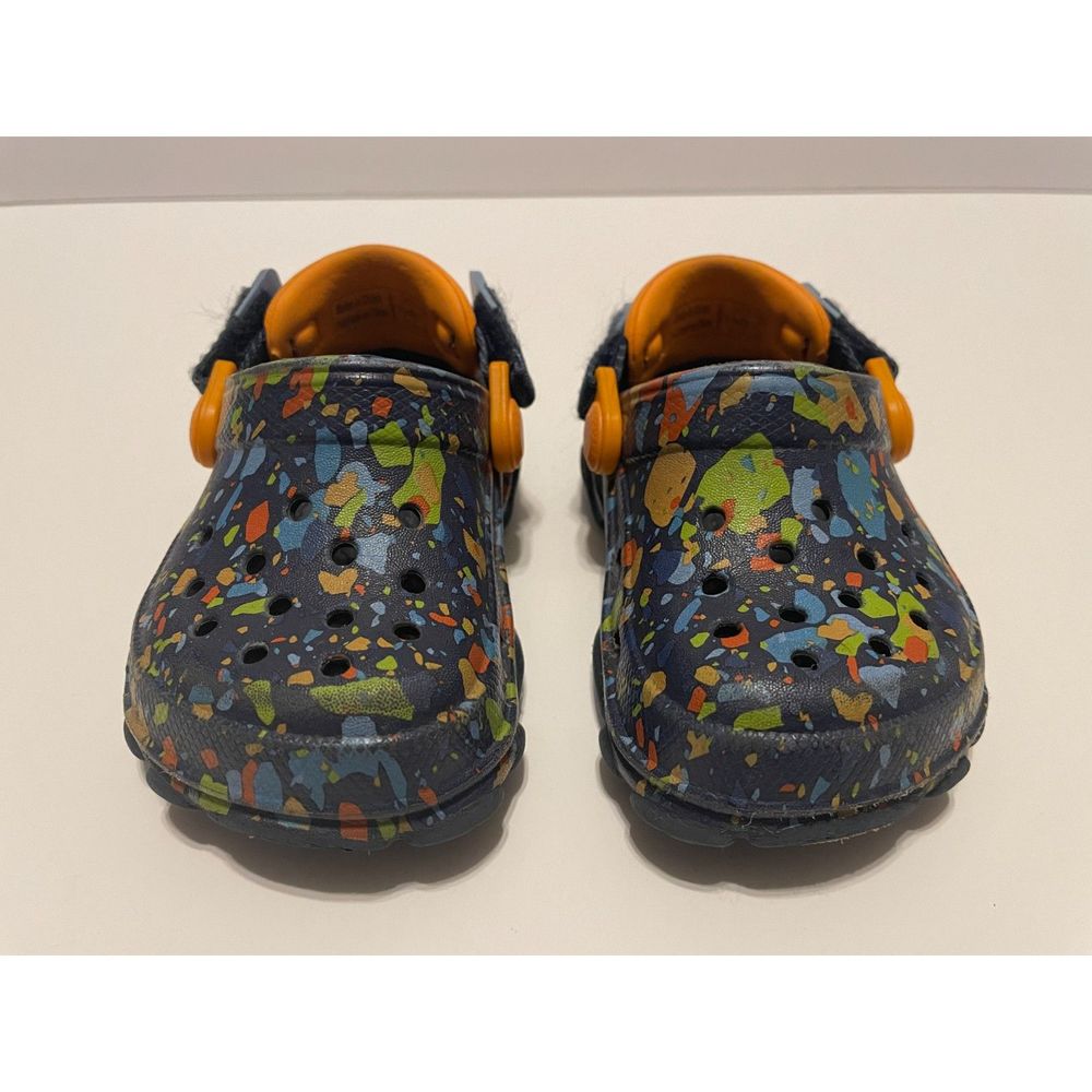 Crocs Little Kids Clogs Navy with Paint Splatter Design Size C4